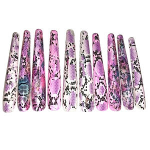 Hand crafted custom print 10pc 3xl acrylic press on nails sz XS